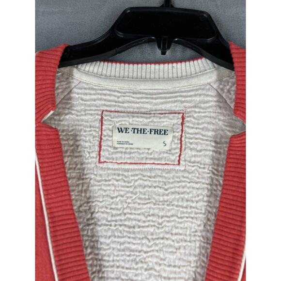 Free People Midnight Cardi Cardigan Sweater Size Small Red V-Neck - Picture 5 of 9